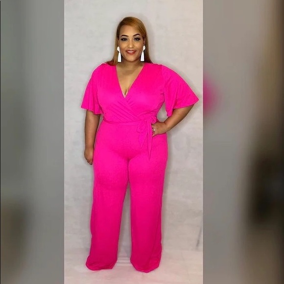 Jumpsuits | Hot Pink Jumpsuit | Poshmark